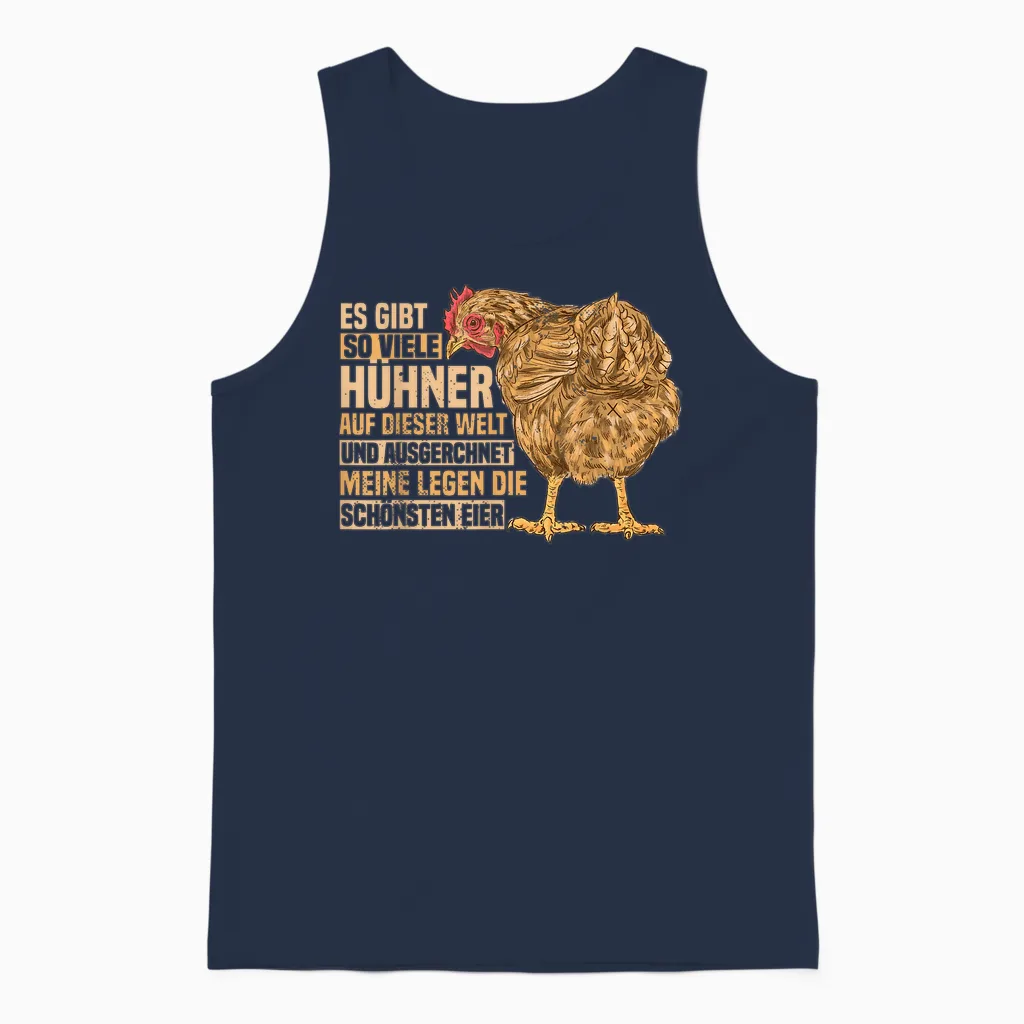 Lustiges Landwirtin Henne Bauer Hühner Landwirt Huhn Unisex Tank Top in Navy