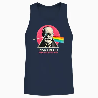 Franc Freud Dark Side of Your Mom Psychology Unisex Tank Top - Navy