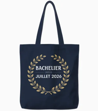 Bachelier 2026 Félicitations Réussite Bac Souvenir Garçon Tote Bags - Navy