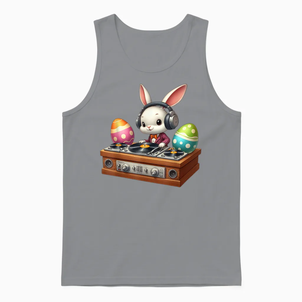Oster-Dj Bunny Mixing Beats, Lustige Musik Zum Thema Ostern Unisex Tank Top in Sport Grey