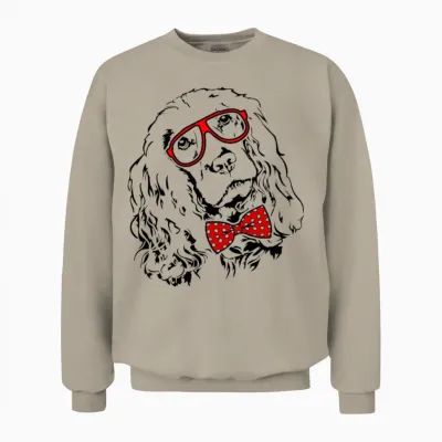 Funny Cocker Spaniel Dog Smart Dog Clever Dog Unisex Sweatshirt - Sand