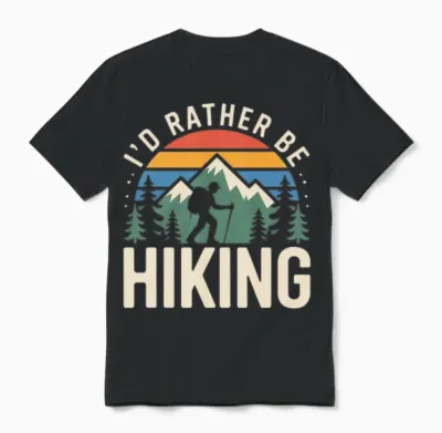 I'd Rather Be Hiking Lover Unisex T-Shirt - Black