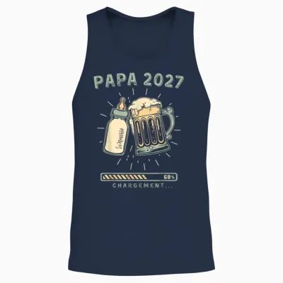 Futur Papa 2027 Chargement Annonce Bebe Bientôt Papa Unisex Tank Top - Navy