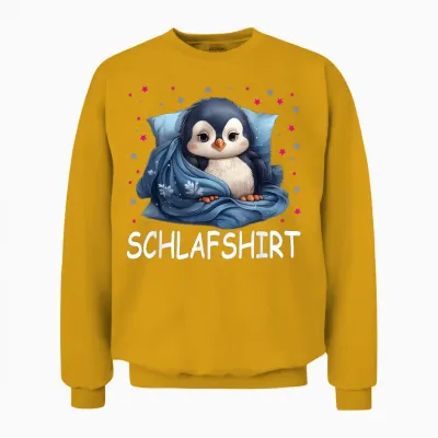 Penguin Official Sleep Shirt Cute Penguin Pyjamas T-Shirt, Black Unisex Sweatshirt - Gold