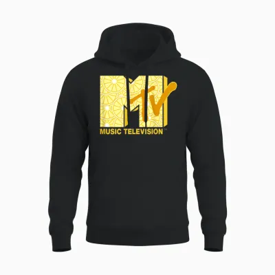 The Official Mtv Logo with Summer Fresh Lemons Unisex Hoodie - Black