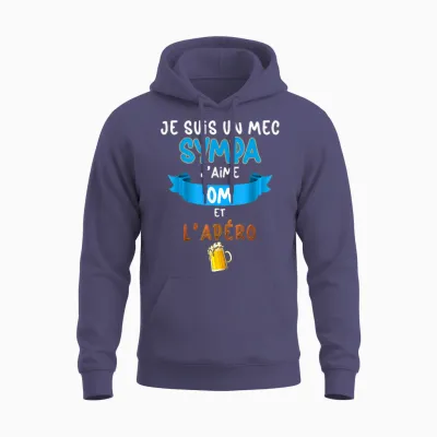 Nice Om L'apéro Humour Marseille Supporter Foot Unisex Hoodie - Heather Sport Dark Navy