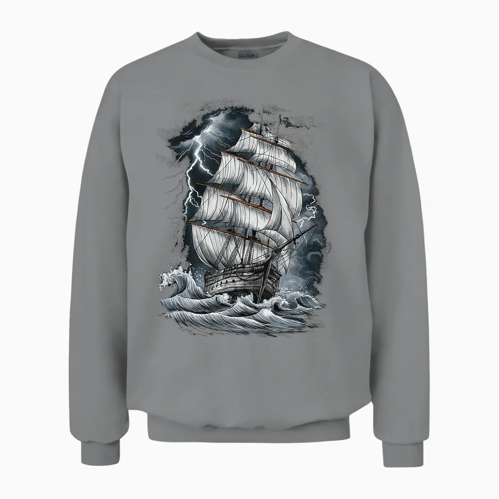 Altes Segelschiff Segeln Unisex Sweatshirt in Sport Grey