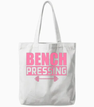 Bench Press Bench Press Bench Press Bench Press Tote Bags - White