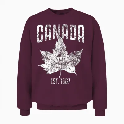 I Love Canada Maple Leaf Est. 1867 Design Unisex Sweatshirt - Maroon