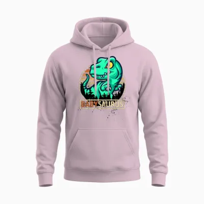 Babysaurus Funny Baby Dinosaur Kids Funny Unisex Hoodie - Light Pink