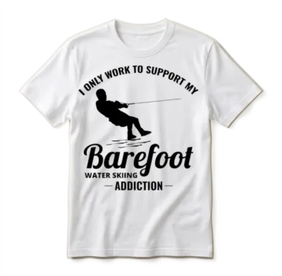 Barefoot Skiing Water Sport Motorboat Unisex T-Shirt - White