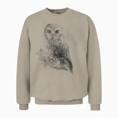 Stunning Northern Owl Monochrome Unisex Sweatshirt - Sand