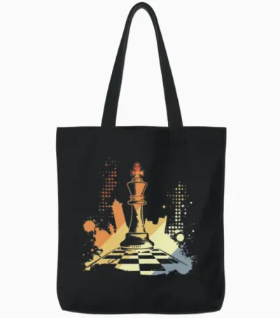 Chess Pieces Tote Bags - Black