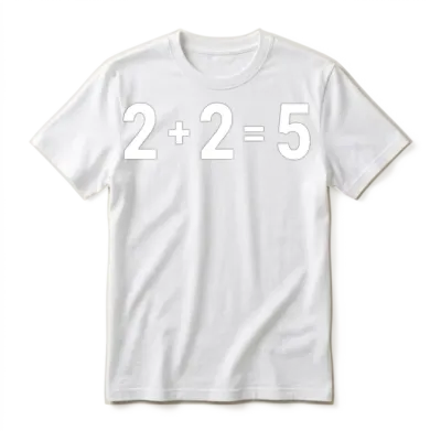 2 Plus 2 Equals 5 Unisex T-Shirt - White