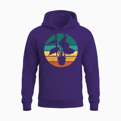 Retro Indoor Plant Unisex Hoodie - Purple