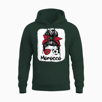 Morocco Femme Drapeau De La Maroc - Supporters Marocains Unisex Hoodie - Forest