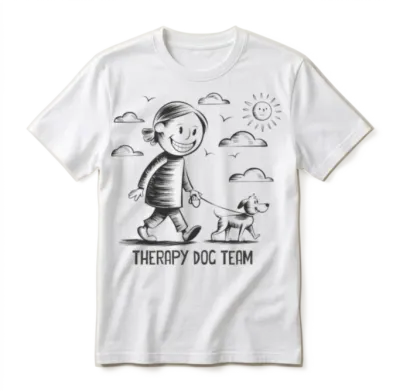 Therapy Dog Team Saying Quote Unisex T-Shirt - White