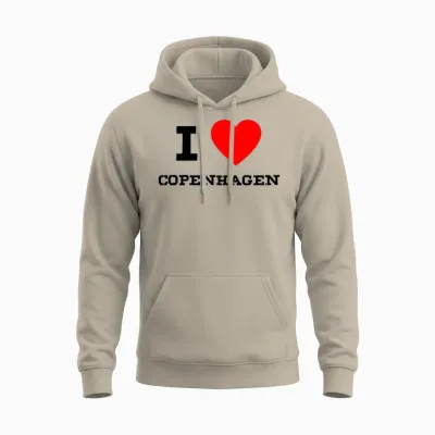 I Love Copenhagen Unisex Hoodie - Sand