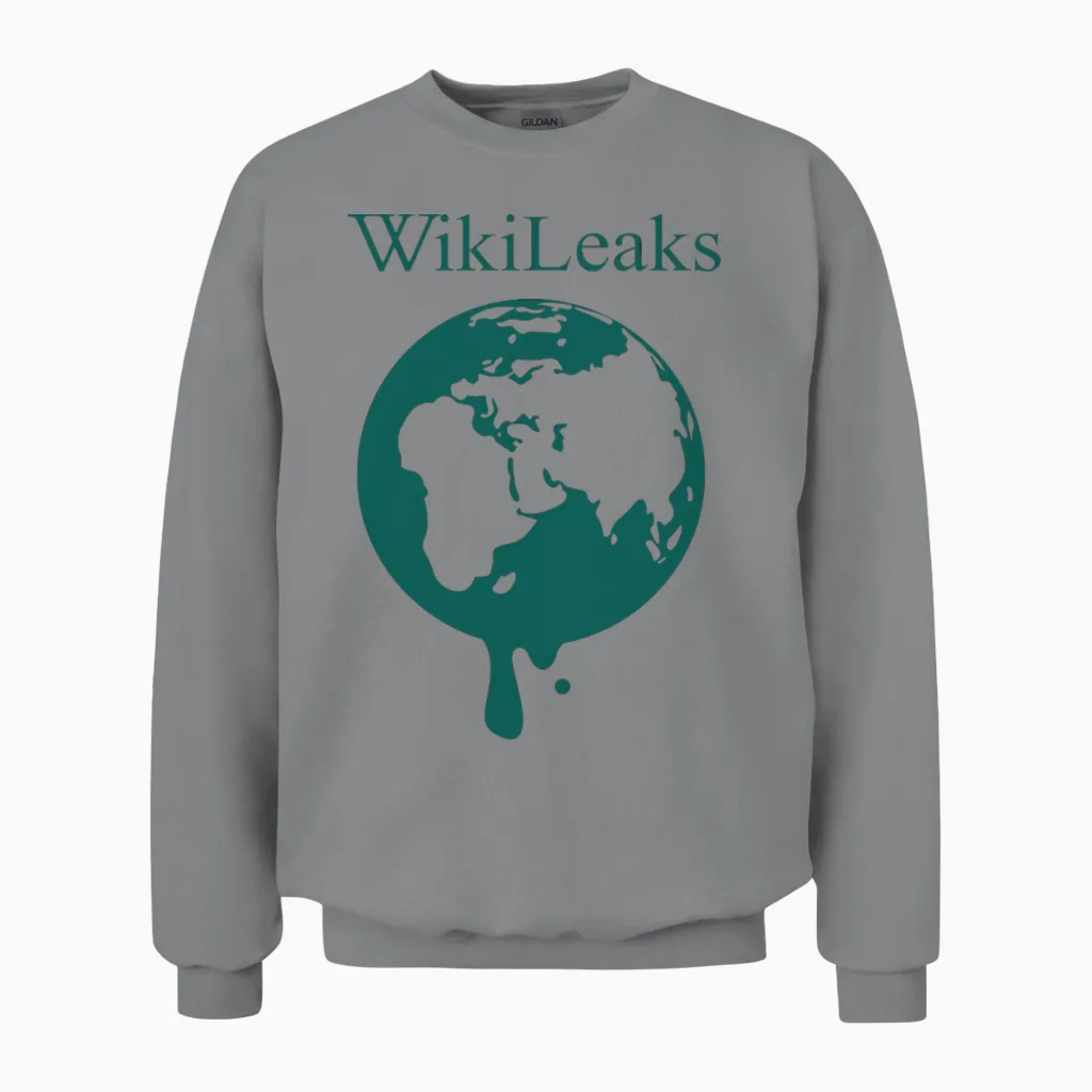 Wikileaks Dripping Globe Unisex Sweatshirt in Sport Grey
