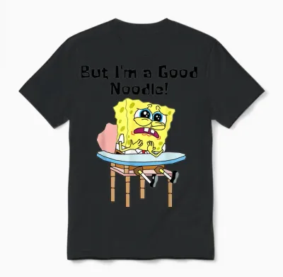 Mademark X Spongebob Squarepants - but I Am a Good Noodle Spongebob Squarepants Back to School Unisex T-Shirt - Black
