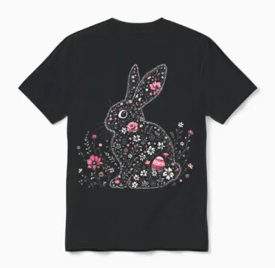 Niedliches Osterhasen Outfit I Frohe Ostern I Lustiger Hase Unisex T-Shirt - Black