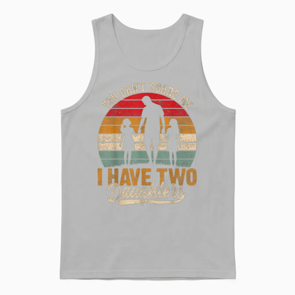Meilleur Papa De Deux Filles, Mari DrĂŽle Pour La FĂȘte Des PĂšres Unisex Tank Top in Ash