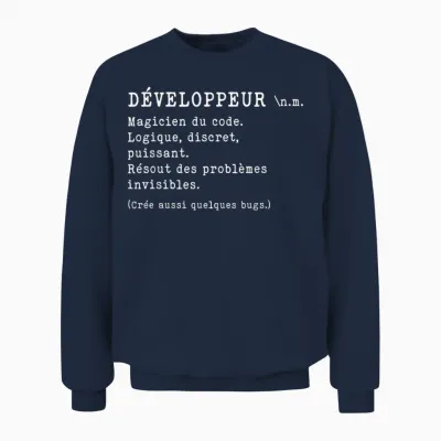 Développeur Définition Drôle Cadeau Humour Informatique Unisex Sweatshirt - Navy