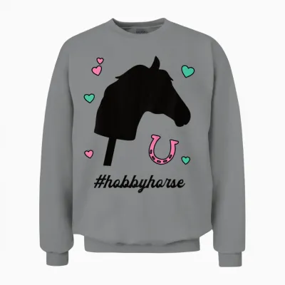 Kinder #hobbyhorse Mädchen Steckenpferde Reiten Pferd Hobby Horsing Unisex Sweatshirt - Sport Grey