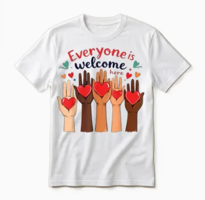 Everyone Is Welcome Here Idaho Teacher Unisex T-Shirt - White