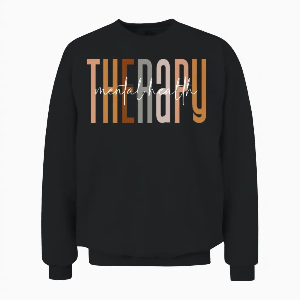 Mental Health Therapy Squad Matching Therapist Unisex Sweatshirt in Black