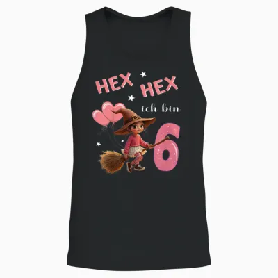 6th Birthday Girl - Witch 6 Years - Hex I Am 6 Unisex Tank Top - Black