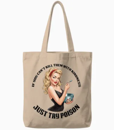 Wise Word Retro Tote Bags - Natural