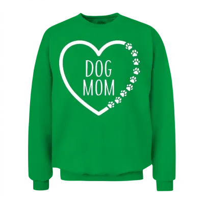 Dog Mom Dog Mother Dog Love Dog Heart Cute Dog Mom Unisex Sweatshirt - Irish Green