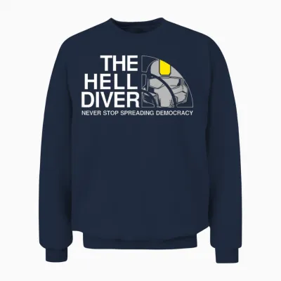 Never Stop Spreading Democracy Divers for Freedom Hell Game Unisex Sweatshirt - Navy