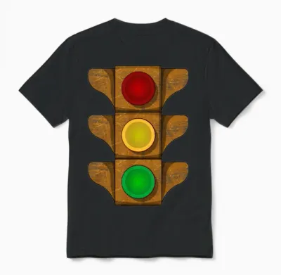 Traffic Light Vintage Rusty Stoplight Stop Go Unisex T-Shirt - Black