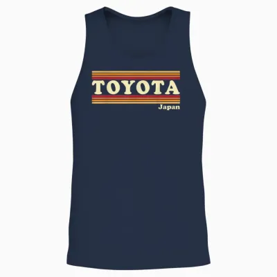 Vintage 80s Toyota Japan Retro Graphic Unisex Tank Top - Navy