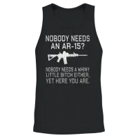 Nobody Needs an Ar15? Metallic Silver Unisex Tank Top - Black – 2