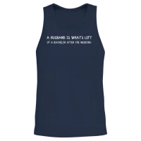Funny Husband Quote - Bachelor Humor Unisex Tank Top - Navy – 2
