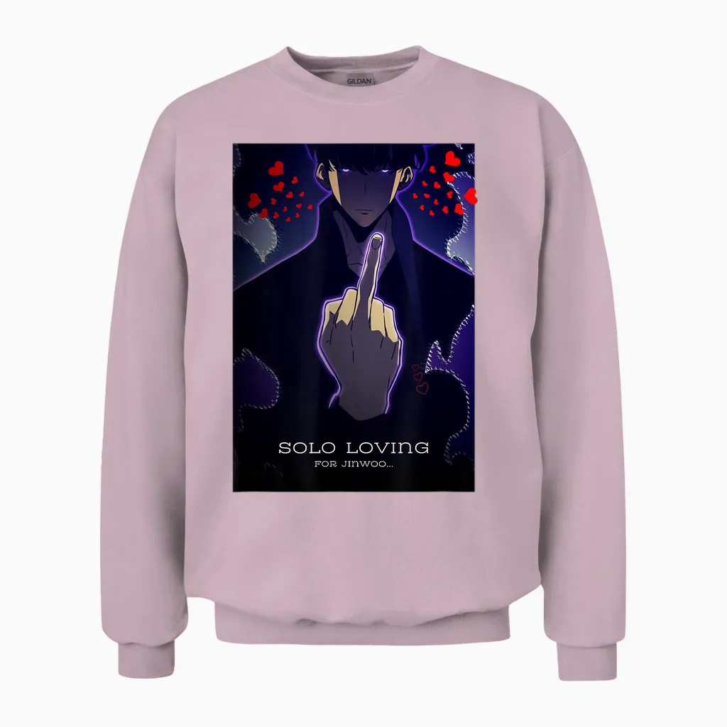 Solo Loveling - Anime-Inspiriertes T-Shirt Für Japanische Liebhaber Unisex Sweatshirt in Light Pink