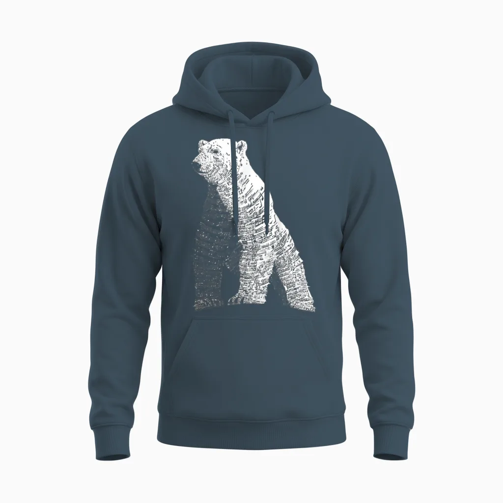 Motif Ours Polaire Cool Unisex Hoodie in Dark Heather