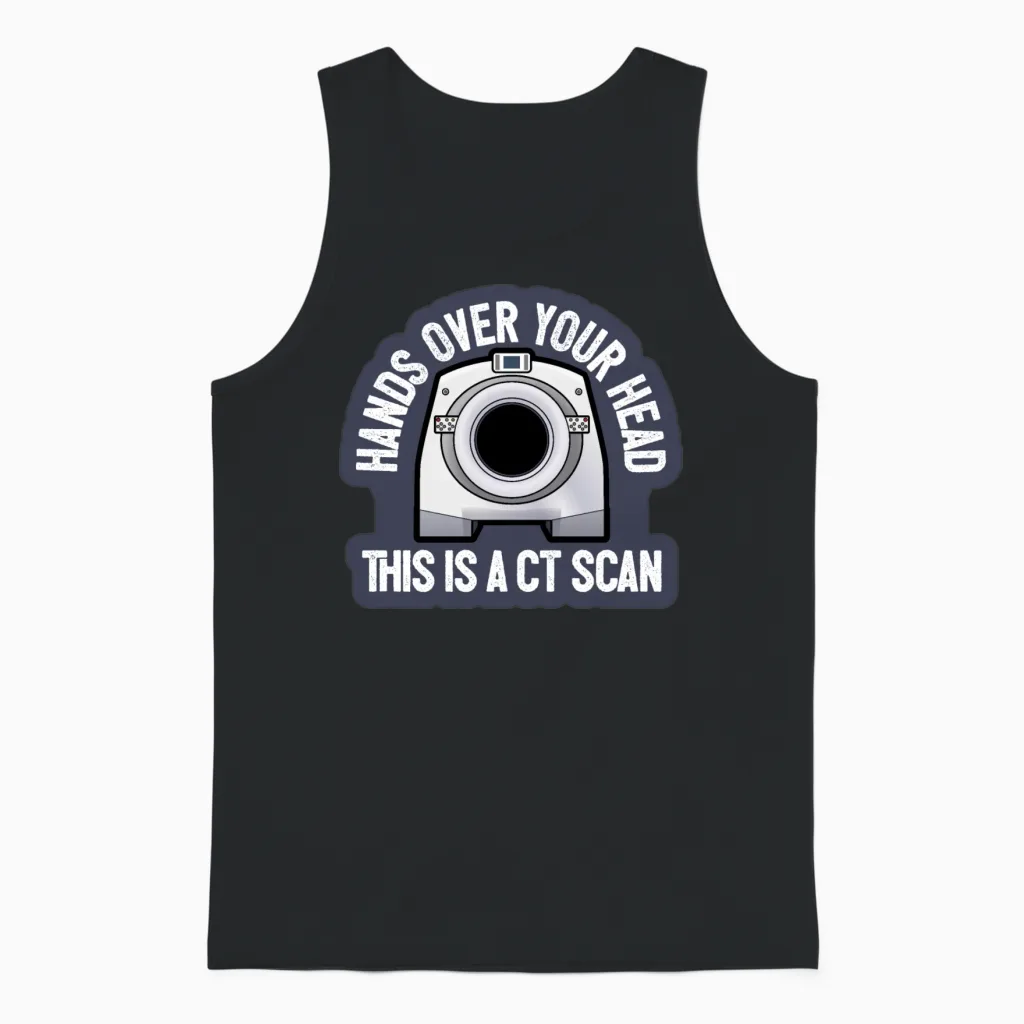 This Is a Ct Scan Unisex Tank Top in Black
