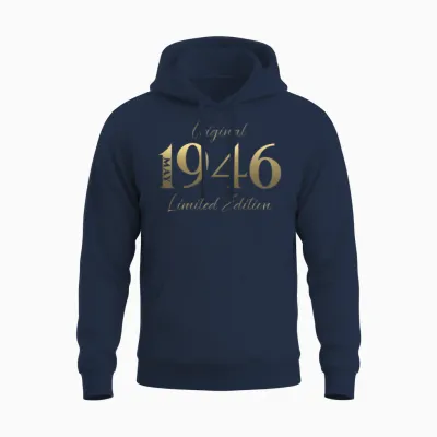 80 Ans Anniversaire Homme Cadeau Mai 1946 Vintage T-Shirt Haut De Gamme Unisex Hoodie - Navy