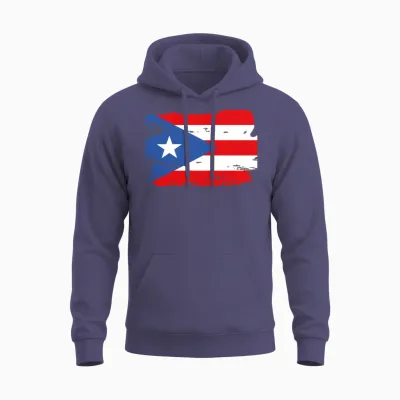 Official Puerto Flag Ricans Boricuas Country Pride Unisex Hoodie - Heather Sport Dark Navy