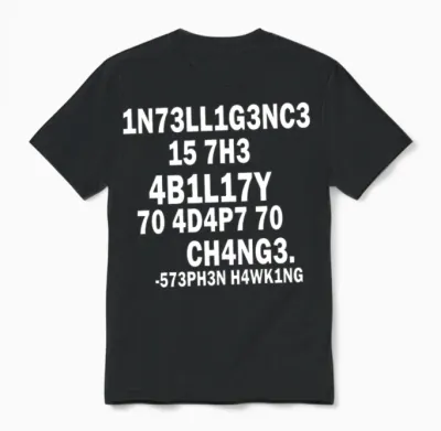 Stephen Hawking T-Shirt | Intelligence Unisex T-Shirt - Black