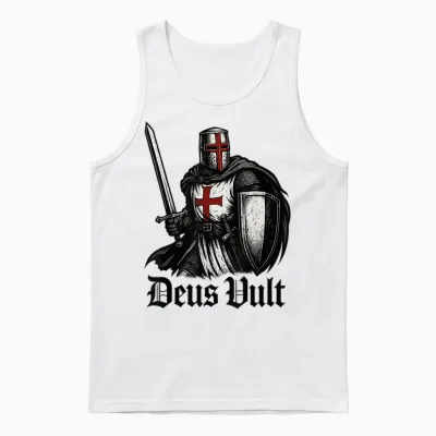 Deus Vult - Christlicher Tempelritter Unisex Tank Top - White