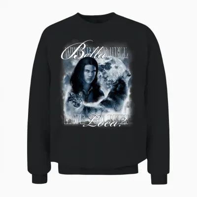 Twilight Saga Retro Jacob Wolf Moon Loca Movie Unisex Sweatshirt - Black