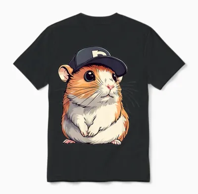 Schöner Hamster Mit Kappe, Kopfbedeckung Für Jungen Und Mädchen Unisex T-Shirt - Black