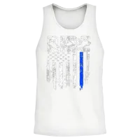 Ride Snowmobile Usa Flag Motor Sled Snowmobiling Unisex Tank Top - White – 2