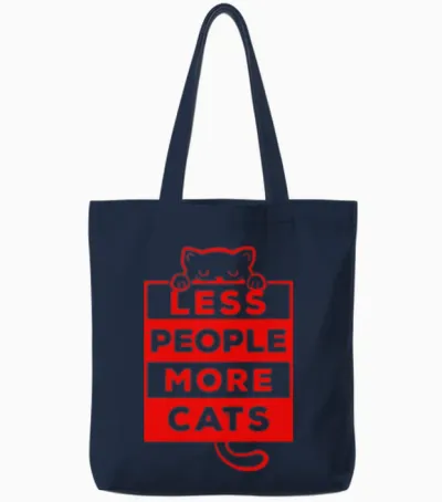 Funny Cat Lover Tote Bags - Navy