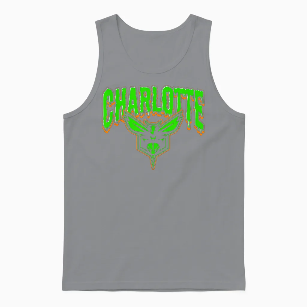 Gruseliges Halloween-Logo Der Nba Charlotte Hornets Unisex Tank Top in Sport Grey
